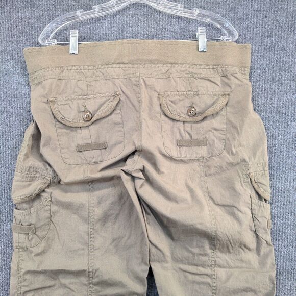 Vanilla Star Women's Straight Leg Cargo Pants Green Large Drawstring Waist - Picture 7 of 12